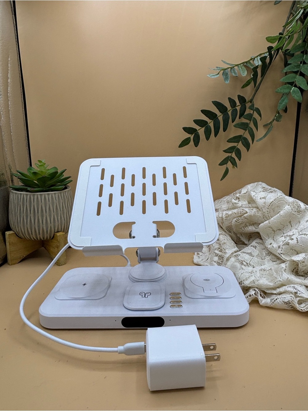 6-in-1 Wireless Charging Station for Apple Devices w/ Clock